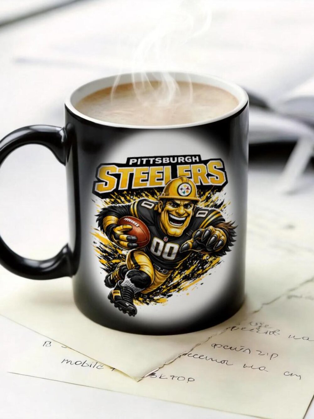 Pittsburgh Steelers Matte Heat Reactive Mug NFL Football Fan Cup 11oz